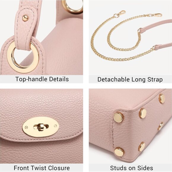 Chic Pink Evening Bag with Twist Lock - Perfect for Prom or Cocktail Parties - Picture 6 of 7